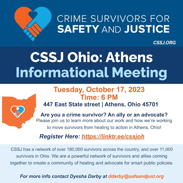 CSSJ Ohio Athens Chapter Informational · Crime Survivors for Safety
